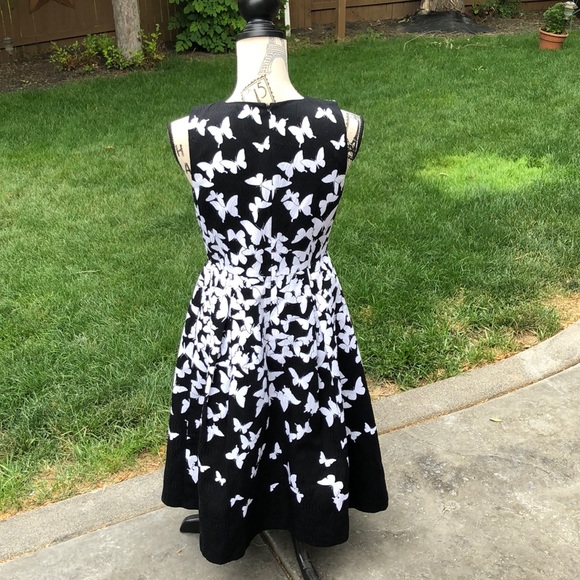 Talbots Black with White Butterflies Sundress Sz: 2 - Picture 2 of 7